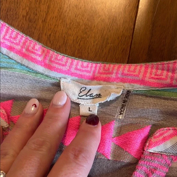 Elan Pink and Blue Striped Mini Dress - Picture 2 of 6